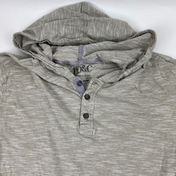 PD&C Hoodie Mens Gray Buttons - Picture 3 of 8